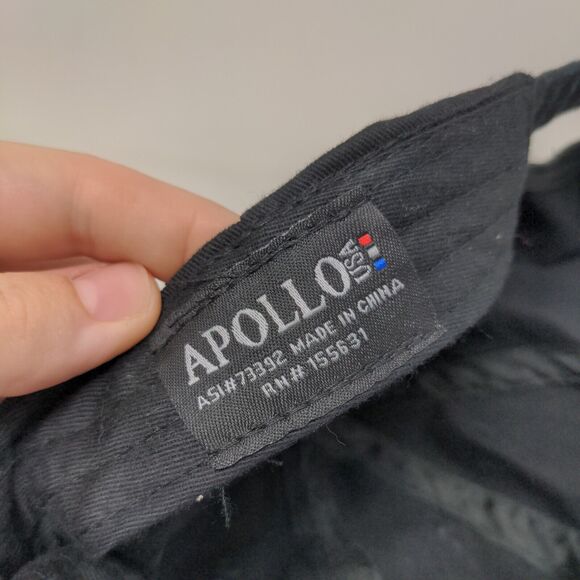 Apollo USA Slideback Hat Black One Size Adjustable Embroidered 6 Panel - Picture 7 of 7